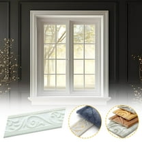 Thickened Self-Adhesive Wall Trim - Textured Waistline Molding Decorative Border Sticker for Baseboards Corners Home Upgrade Accent(White)
