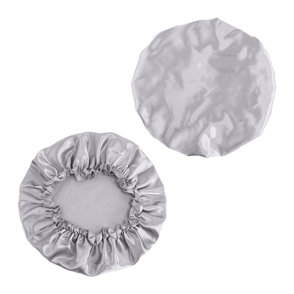 Thickened Shower Cap, ZzCityTK Premium Beauty Kitchen Anti-Fume Cap, Large Size Waterproof Bathroom Hair Cover for Women Men with 4 Colors, Silver