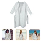 Moluckfu Travel Bathrobe Men Bathrobe White Cotton 1Pcs 40X26X23In