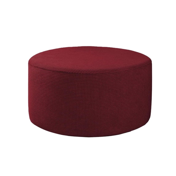 Thickened Simple Solid Color Round Low Stool Ottoman Cover Elastic Full Cover Sofa Slip On Sofa Cover