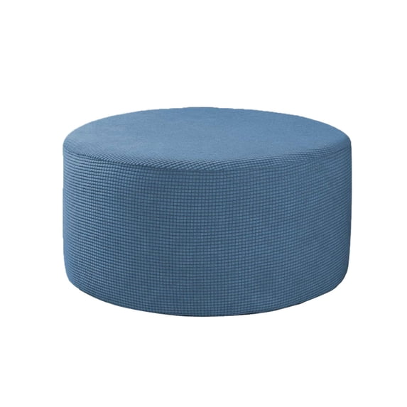 Thickened Simple Solid Color Round Low Stool Ottoman Cover Elastic Full Cover Sofa Slip On Sofa Cover