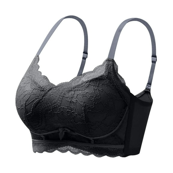 Thickened Small Chest Flat Chest Women's Super Thick Lace Adjustable Support Bra Comfortable Gathered Underwear for Daily Wear