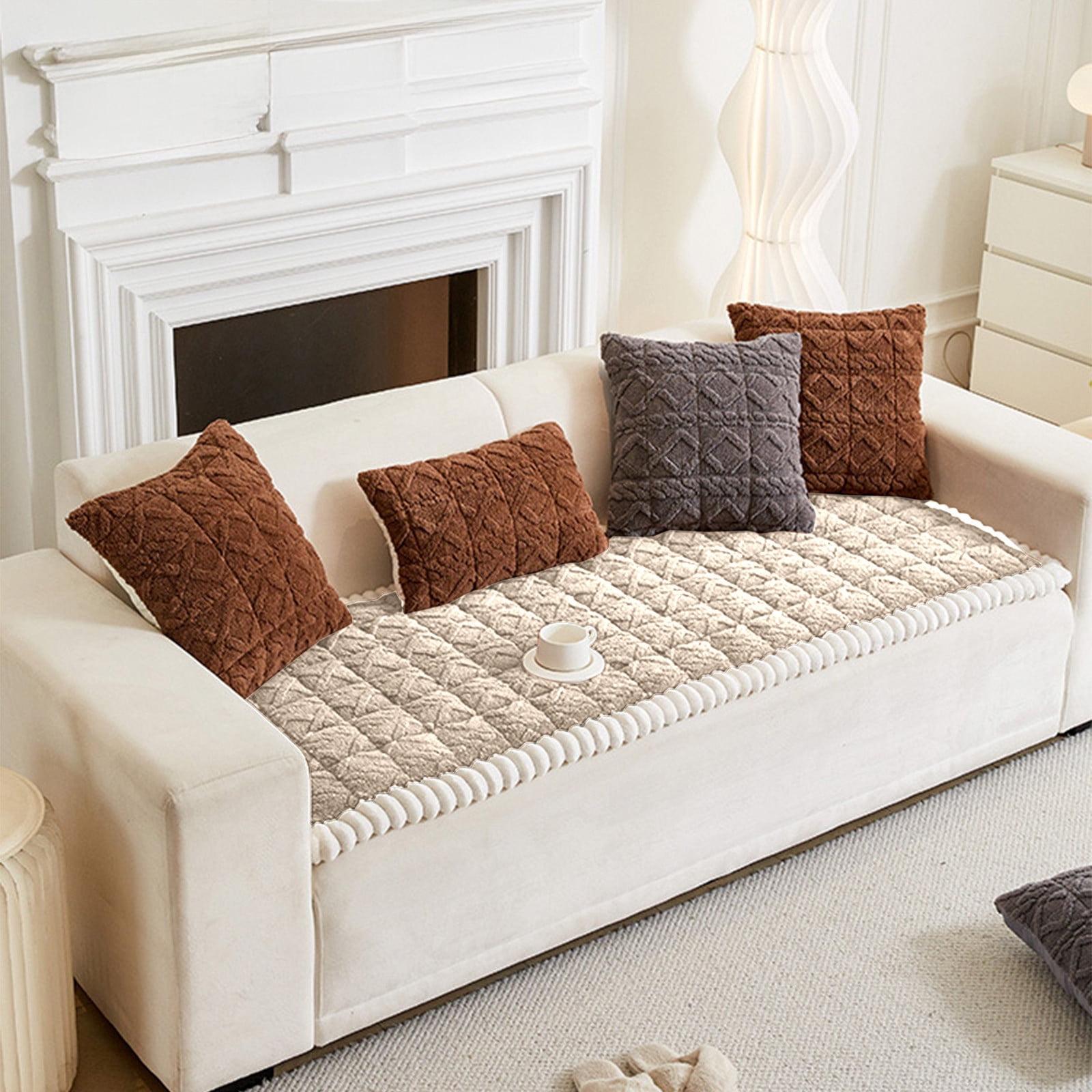 Thickened Sofa Seat Cushion,Warm Winter Sofa Cushion,Straight Sitting Couch Pad,Soft Comfort Seat Cushion,Non Slip Sofa Chair Cushion,Living Room Furniture Cushion Pad