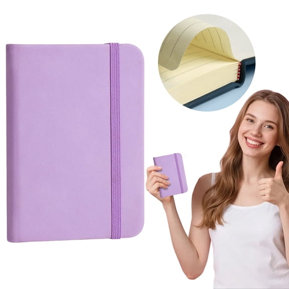 Thickened Softcover Sewn A5 Notebook 5.8"x8.3", Smooth Writing Acid-Free Paper Journal, Ink Bleed Resistant for School, Office, Daily Note Taking & Journaling, Purple, 1 Notebook, By Harlik