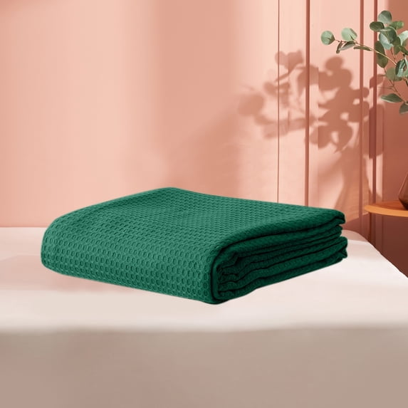 Thickened Solid Color Sofa Blanket, Lightweight Cooling & Warming All-Season Throw, Soft Knit Polyester Nap Blanket for Car, Office, Travel and Summer AC Use