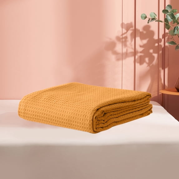 Thickened Solid Color Sofa Blanket, Lightweight Cooling & Warming All-Season Throw, Soft Knit Polyester Nap Blanket for Car, Office, Travel and Summer AC Use