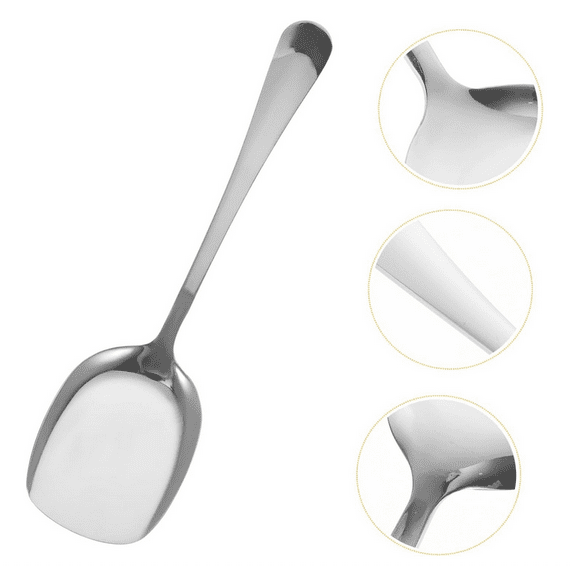 Thickened Stainless Steel Buffet Serving Shovel Food Scoops for Rice Soup and Banquet Use Scratch Resistant Utensils for Parties and Family Meals - (Serving Shovel)