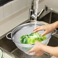 thumbnail image 1 of Thickened Stainless Steel Colander – Multi-Purpose Kitchen Strainer for Washing Rice, Pasta & Vegetables – Large Drain Basket with Handles (12-Inch)，B, 1 of 9