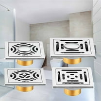 Thickened Stainless Steel Floor Drain, Plug in Card Garden Outdoor Roof Drain, Large Displacement Flat Surface, for Patios Decks and Yards, 2 Inch, 304, by FAJHHA