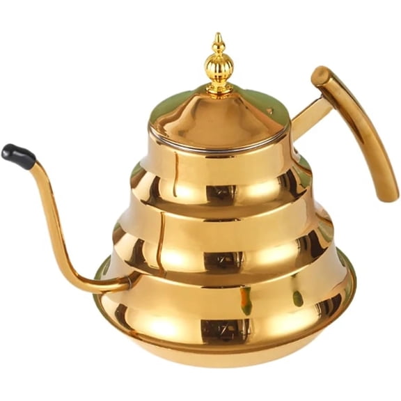 Thickened Stainless Steel Gold Tea Kettle with Filter, Multi-Use Teapot Coffee Pot for Home Kitchen