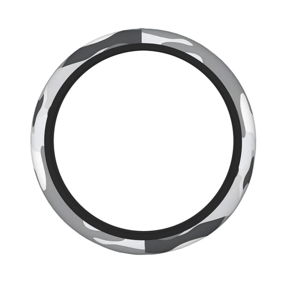 Thickened Steering Wheel Cover Water-Resistant Non-Slip Breathable Easy To Install Machine Washable Fits Sedans Suvs Trucks Vector Camouflage Pattern Gray_2