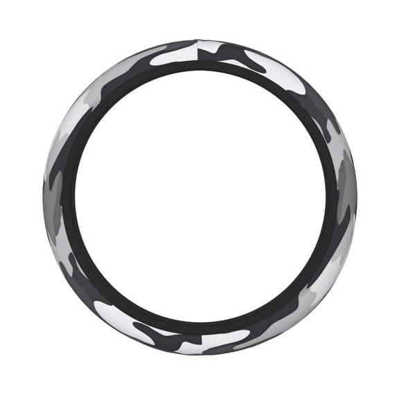 Thickened Steering Wheel Cover Water-Resistant Non-Slip Breathable Easy To Install Machine Washable Fits Sedans Suvs Trucks Vector Camouflage Pattern Gray_1