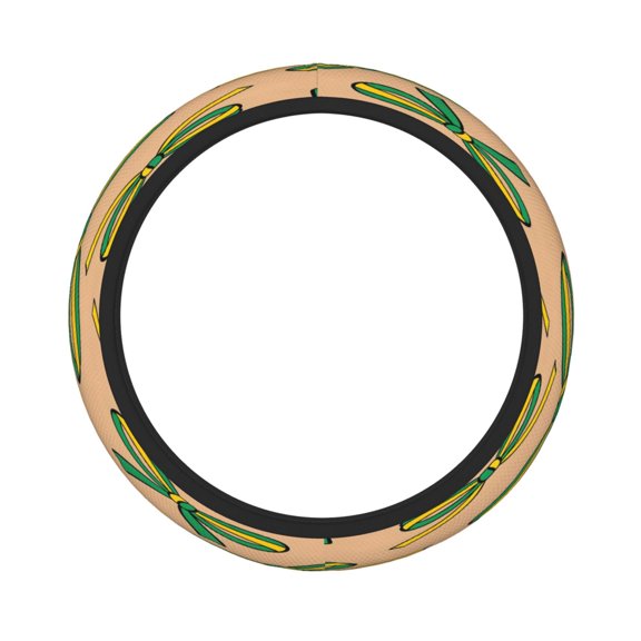 Thickened Steering Wheel Cover Water-Resistant Non-Slip Breathable Easy To Install Machine Washable Fits Sedans Suvs Trucks Green And Yellow Bow