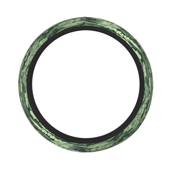 Thickened Steering Wheel Cover Water-Resistant Non-Slip Breathable Easy To Install Machine Washable Fits Sedans Suvs Trucks Green Leaves