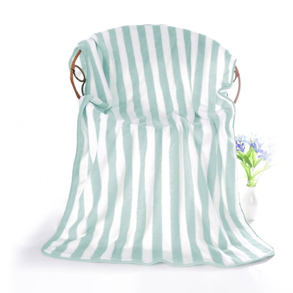 Thickened Striped Velvet Bath Towel, Absorbent, No Shedding, 1-Pack