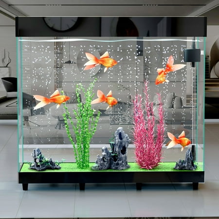 Thickened Tempered Glass Deluxe Version Fish Tank (Black) 42.5W x 13.8Dx 47.2H 120Gal