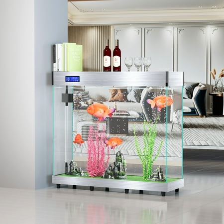 Thickened Tempered Glass Deluxe Version Fish Tank (Silver) 42.5W x 13.8Dx 47.2H 120Gal