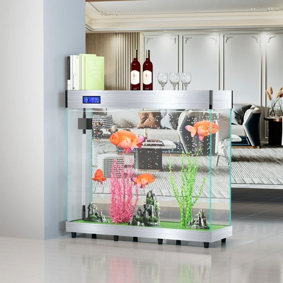 Thickened Tempered Glass Deluxe Version Fish Tank Silver 42.5W x 13.8Dx 47.2H 120Gal