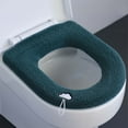 thumbnail image 1 of Thickened Toilet Seat Cover Winter Warm Washable Knitted Universal Fit Bathroom Comfort Essential​(Dark Green), 1 of 9