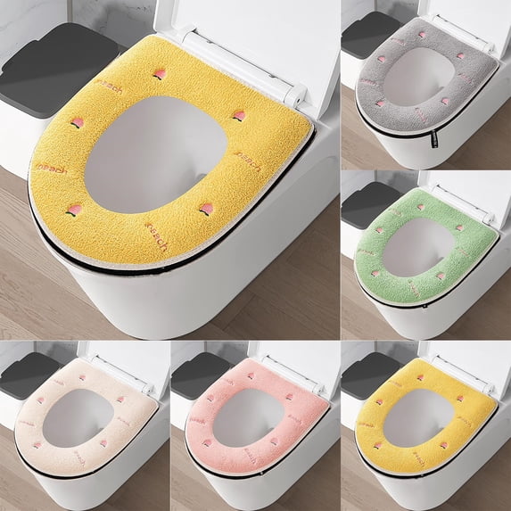 Thickened Toilet Seat with Seasonal Replaceable Covers – Comfortable, Easy-Clean, Tool-Free Installation, Durable for Long-Term Household Use