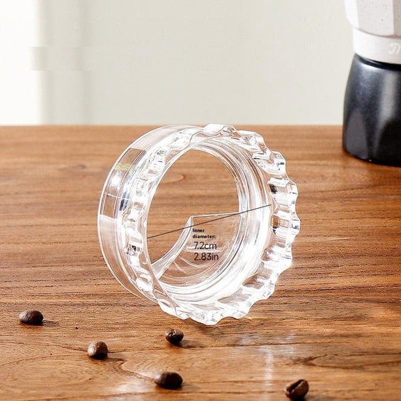 (Thickened Transparent Dia 2.83in) Universal Coffee Tamper For Moka Pot Rotary Powder Dosing Ring Coffee Distributor Leveler ABS Food Grade Material Espresso Tool