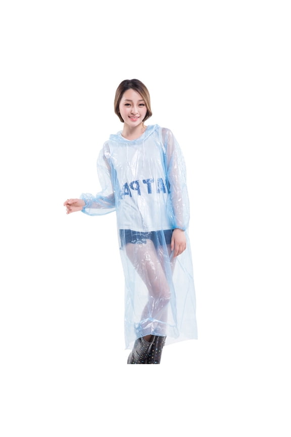 Thickened Transparent Disposable Raincoat, Full Body Portable Adult Hiking Card Raincoat, Lightweight & Easy to Carry, One Size Fits Most