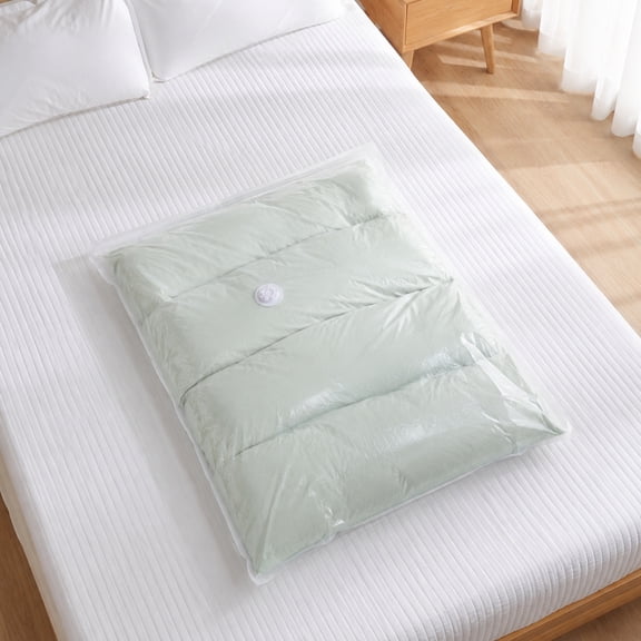 Thickened Vacuum Storage Bag for Blankets Clothes Down Jackets Luggage, Non Suction Pump-Free Compress Space Saver for Organization Travel Packing