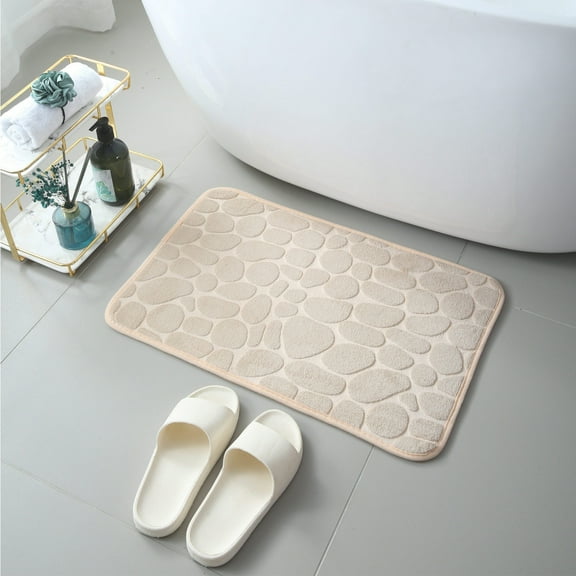 Thickened Velvet Embossed Entrance Carpet, Water Absorbent Non-Slip Floor Mat, Comfortable Foot Pad for Bathroom & Kitchen Use