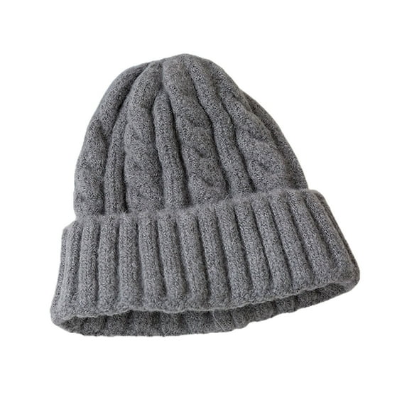 Thickened Warm Knitted Hat Ear Flap Candy Color Twist Beanie Hat for Outdoor