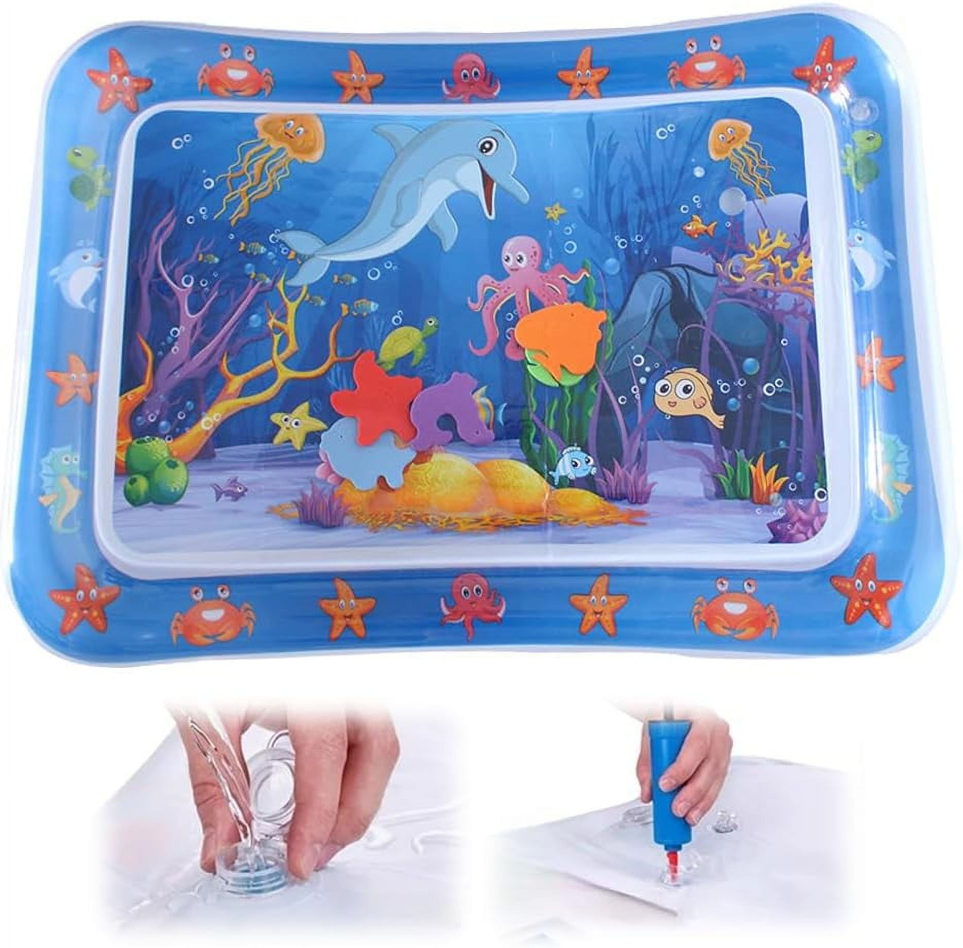 Thickened Water Sensor Play Mat, 2025 New Sensory Water Play Mat for Cats Pet, Cat Water Play Mat, Water Sensor Mat for Kids Cool Comfort Inflatable Tummy Time Water Mat (A1)