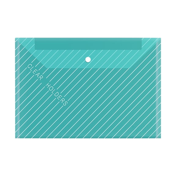 Thickened Waterproof A4 Clear Plastic File Pouch With Snap Buckle & Label Slot, Transparent Archive Storage Bag for Filing Contracts, Receipts and Various Paper Documents Classification