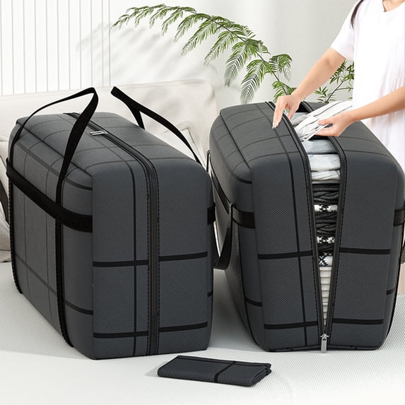 Heavy Duty Moving Bags Waterproof Thickened Oversized Packing Storage Bags • Non Woven Fabric Luggage Organizer with Handle • 75x33x36cm Large Capacity Sacks