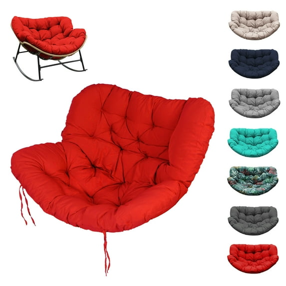 Thickened Waterproof Papasan Rocking Chair Cushion – 6.3'' Egg Chair Cushions with Secure Ties, Fade-Resistant & Weatherproof for Indoor/Outdoor Use , Fits Rattan Wicker Hammock Chairs (Only Cushion)