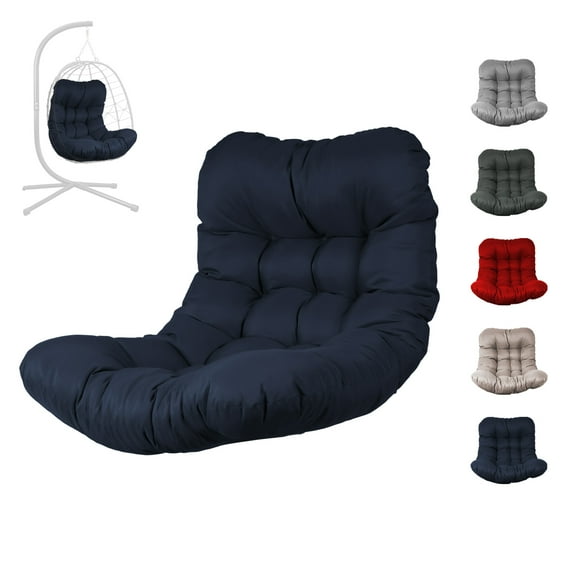 Thickened Waterproof Papasan Rocking Chair Cushion – 6.3'' Egg Chair Cushions with Secure Ties, Fade-Resistant & Weatherproof for Indoor/Outdoor Use , Fits Rattan Wicker Hammock Chairs (Only Cushion)