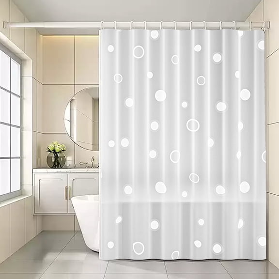Thickened Waterproof Shower Curtain Polyester Material With Hooks For Bathroom Partition Rod Suit Measuring 70.87x70.87 Inches