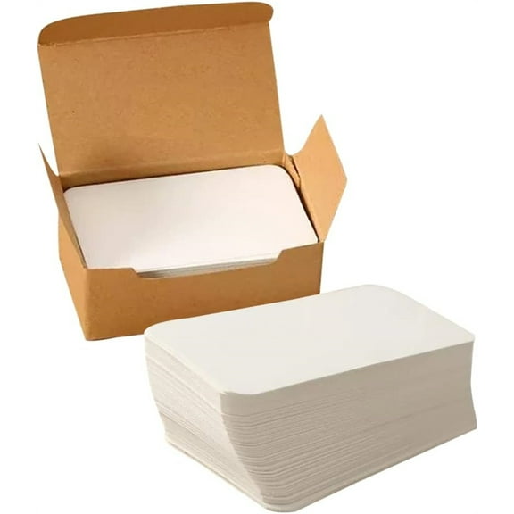Thickened White Word Card,Message Business Gift Card,Small Note Cards,Quality Blank Index Cards,Round Corner Flash Cards for DIY,Study,Memory,Gift Tags (100 Sheets)