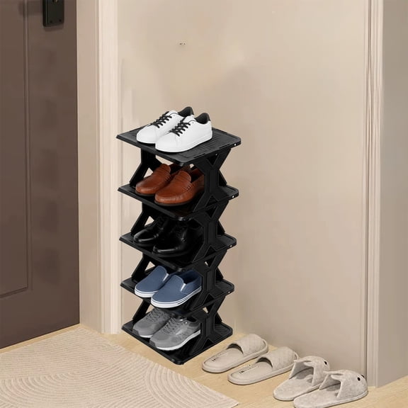 Thickened & Widened Corner Shoe Rack | Small Space Storage Cabinet | Easy Install Removable Washable Plastic | 68x27x26cm | 1-Piece