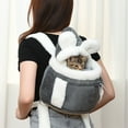 thumbnail image 1 of Thickened Winter Cat Backpack - Front Carrier Pet Bag, Warm Indoor Cat Bed, Portable Cat Supplies for Outdoor Travel Daily Walking Use, 7.87*10.24*9.84in, Gray, 1 of 6