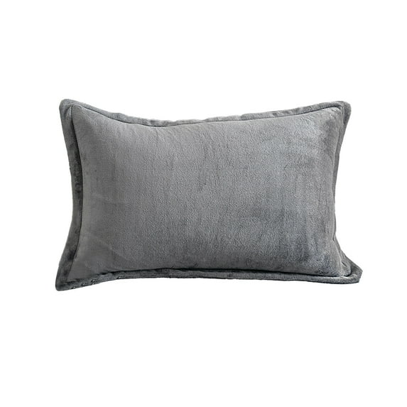 Gray Winter Fleece Pillowcase - 29.13x18.89in Thickened Flock Pillow Cover for Hair Skin Care, Vegan Friendly ( Pillow Cover Only )