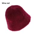thumbnail image 1 of Thickened Winter Keep Warm Fisherman's Hat Lady's Cap Bucket Hat Faux Rabbit Fur WINE RED, 1 of 8