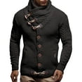 thumbnail image 1 of Thickened Wool Blend Cardigan Sweater for Men, Casual Fashion Stand Collar Winter Wear, 1 of 9