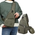 thumbnail image 1 of Thickened Zipper Outdoor Canvas Chest Bag New Men's Chest Bag Hiking Backpack Multipurpose Crossbody Chest Bag Messenger Bag Men's And Women's Chest Bag, 1 of 6