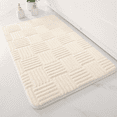 thumbnail image 1 of Thickened absorbent striped floor mat solid color bathroom carpet bedroom comfortable cotton velvet non-slip mat entrance mat, 1 of 9