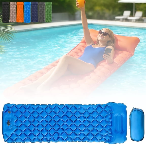 Thickened and Widened Lounge Mat - Your Portable Chill Zone, Thick Memory Foam Sleeping, Self Inflating Travel Air Mattress with Pump