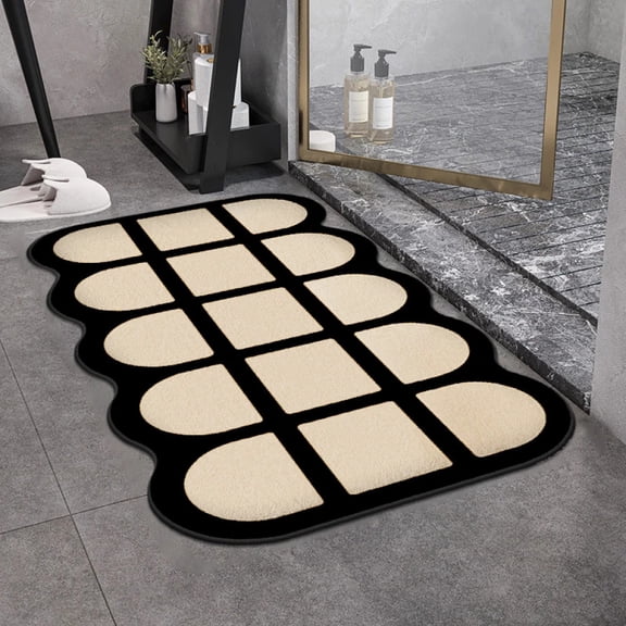 Thickened bathroom absorbent floor mats special-shaped flannel toilet mats shower room non-slip foot mats entrance mats