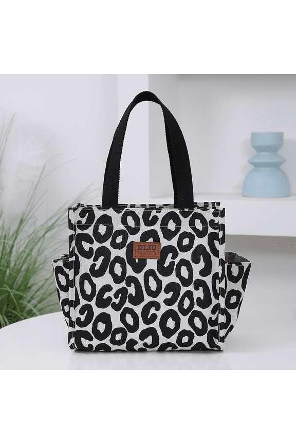 Thickened fabric print, leopard print, tote bag for work, daily storage bag, handbag for going out shopping, cloth bag for women, 1Pcs