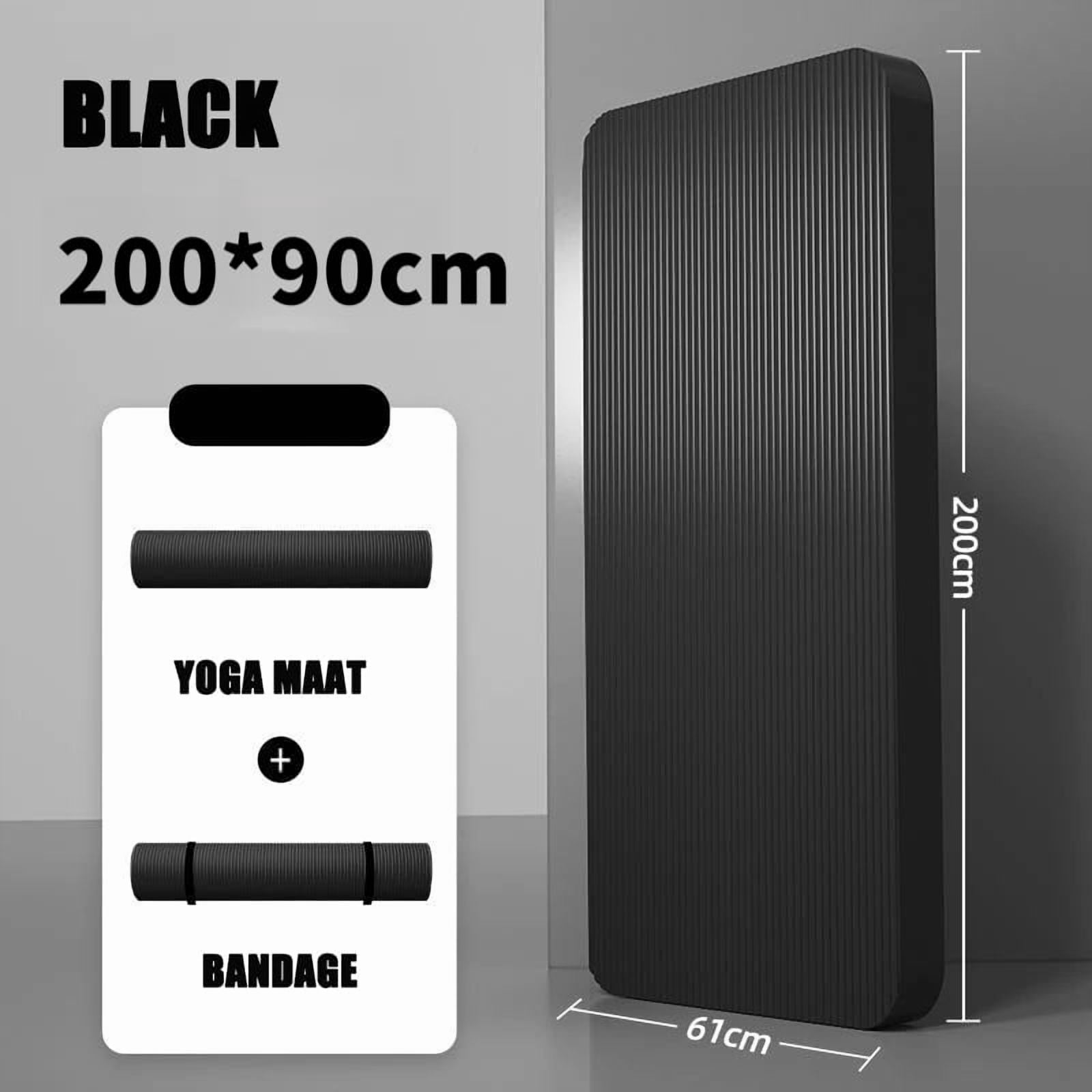 Thickened high-density yoga mat with shoulder strap - tear resistant and non slip rubber, enhancing grip and comfort - suitable for fitness, training, and daily exercise