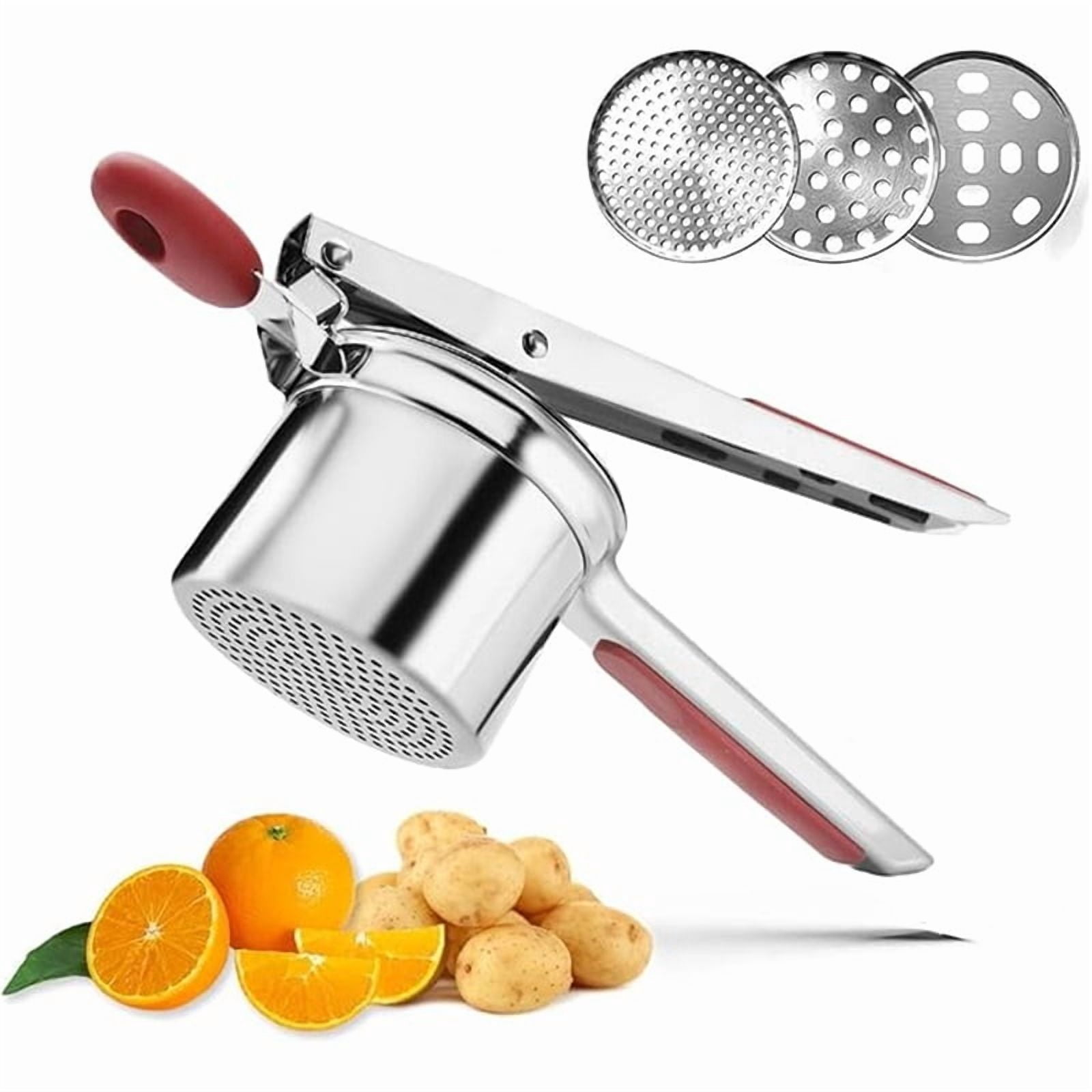 Thickened potato press, stainless steel potato press, silicone handle ...