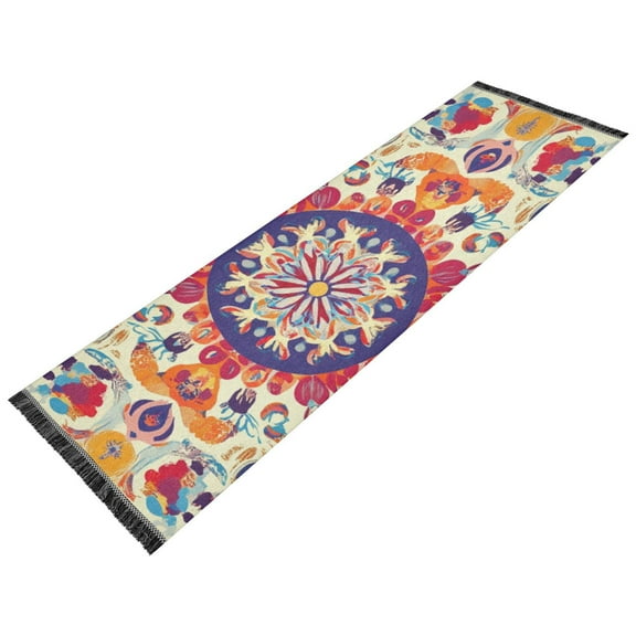 Thickened short pile bedside carpet for bedroom, long strip, washable and anti-slip pad. Boho Style