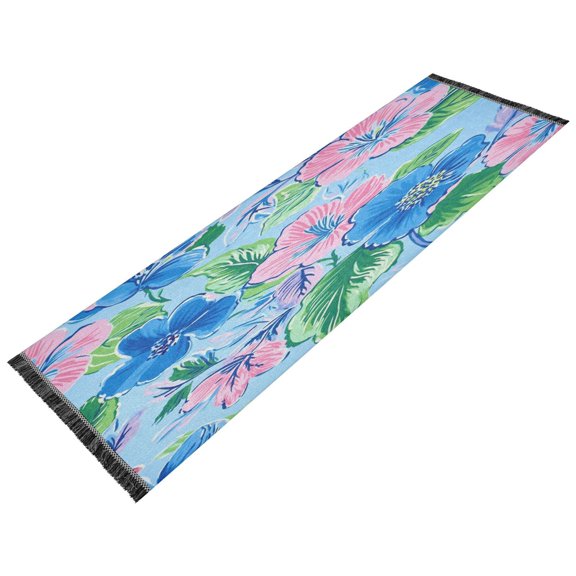 Thickened short pile bedside carpet for bedroom long strip washable and anti-slip pad Inspired Floral Pattern